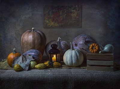 Calabazas de la cosecha de otoño de Esteban Rios