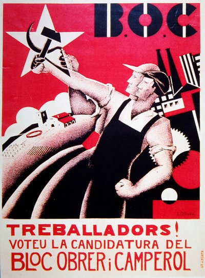 Cartel electoral para Bloc Obrer i Camperol (BLOC) de Estenka Estenka