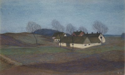 Una granja zelandesa (pastel) de Ester Almqvist