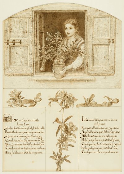La ventana Jessamine, dibujando hacia "Las canciones de carretera de la Toscana". de Esther Frances (1837 1917) Alexander