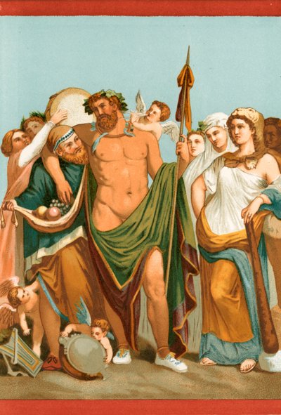 Hércules y Ónfale, de una pintura pompeyana de Etienne Antoine Eugene Ronjat
