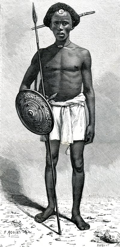 Guerrero somalí del clan Ouadan de Etienne Antoine Eugene Ronjat