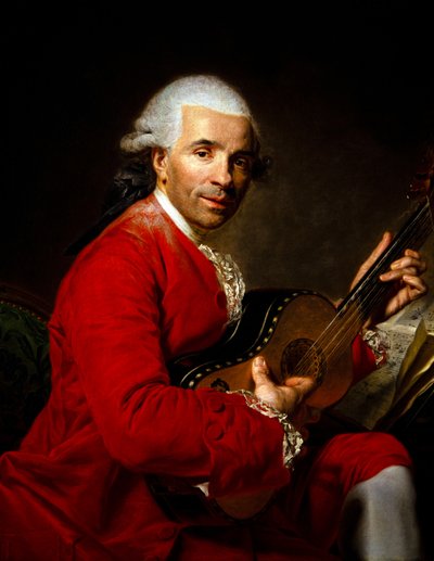 Retrato de un hombre con guitarra de Etienne Aubry