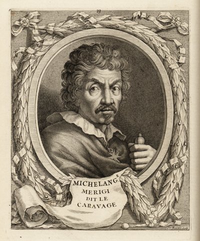 Retrato de Michelangelo Merisi da Caravaggio, pintor italiano de Etienne Baudet
