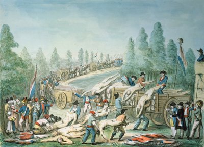 Transporte de Cadáveres durante la Revolución, c.1790 de Etienne Bericourt