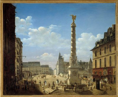 La plaza y la fuente del Chatelet. Pintura de Etienne Bouhot (1780-1862) 1810. París, Museo Carnavalet de Etienne Bouhot