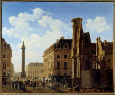 Place Vendome y la calle de Castiglione con las ruinas de la iglesia de la Hoja de Etienne Bouhot