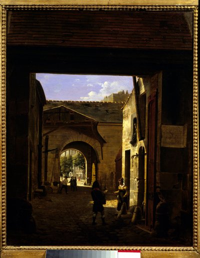 El patio de una casa de carruajes en la rue Saint Denis conocida como patio Sainte Catherine de Etienne Bouhot