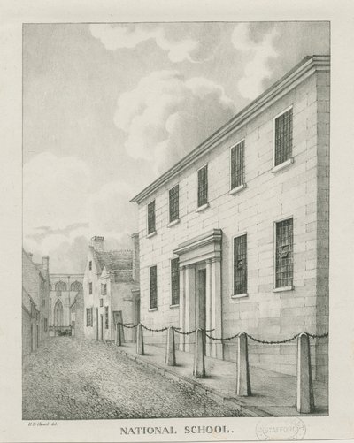 Tamworth - Escuela Nacional: litografía, nd [1796-1865] de Etienne Bruno Hamel