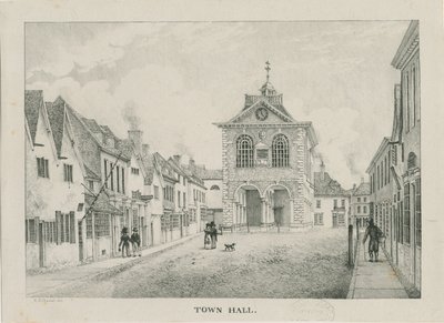 Tamworth - El Ayuntamiento: litografía, nd [1796-1865] de Etienne Bruno Hamel