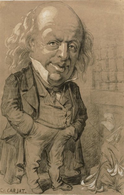 Retrato caricaturesco de Pierre-Jean de Beranger de Etienne Carjat