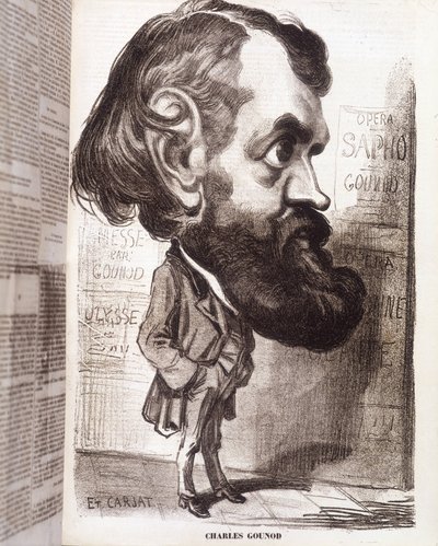 Caricatura del compositor Charles Gounod (1818-1893) por Etienne Carjat, en el siglo XIX de Etienne Carjat