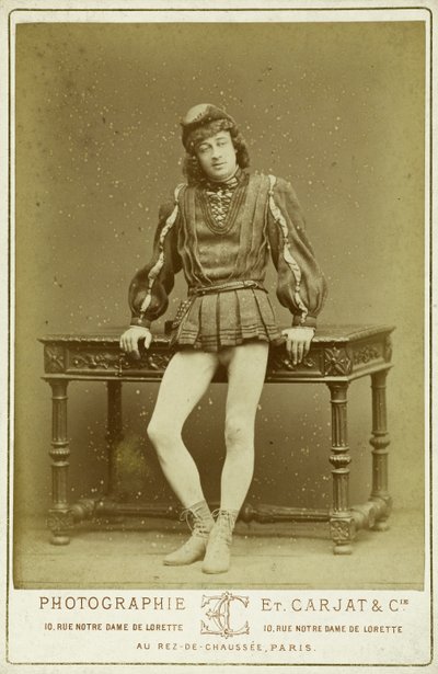 Charley en el papel de Jehan Frollo de Etienne Carjat