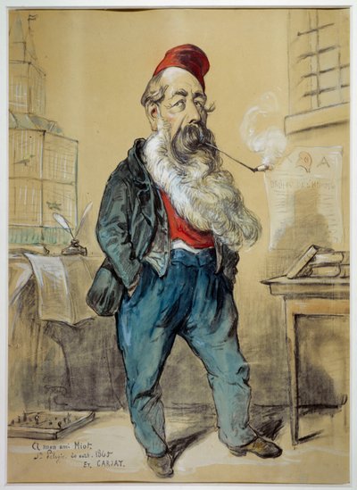 Retrato caricaturesco de Jules Miot (1810-1883), político de Etienne Carjat
