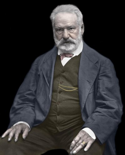 Retrato de Victor Hugo (1802-1885), escritor y poeta francés, Colorización en una fotografía de Etienne Carjat (1828-1906) - Victor Hugo (1802-1885). Escritor y poeta inglés. ca. 1870. Fotografía coloreada de Etienne Carjat