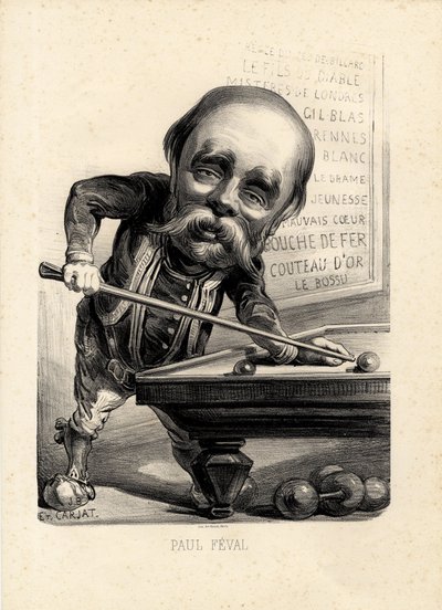 Hoja volante - Ilustración de Etienne Carjat (1826-1906): Billar - Feval Paul (1816-1887) de Etienne Carjat