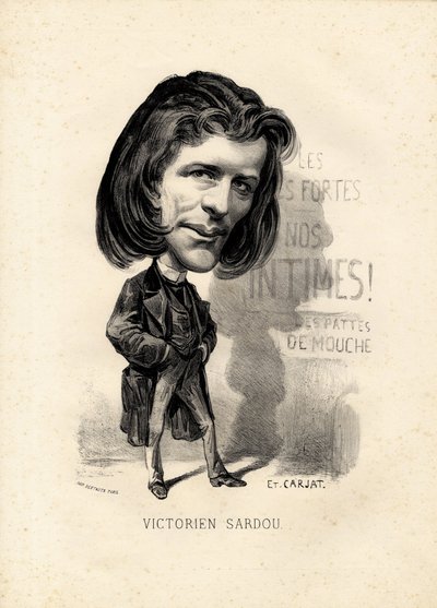 hoja volante - Ilustración de Etienne Carjat: Literatura - Victorien Sardou de Etienne Carjat
