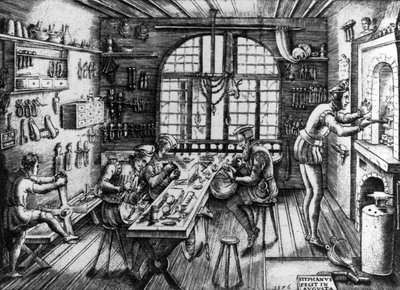 Taller de un orfebre de Etienne Delaune