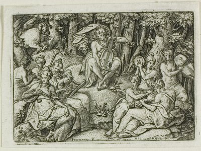 Apolo y las Musas de Etienne Delaune