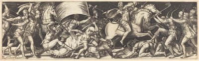 Batalla de jinetes y soldados de infantería de Etienne Delaune