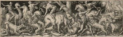 Combate de hombres y animales de Etienne Delaune