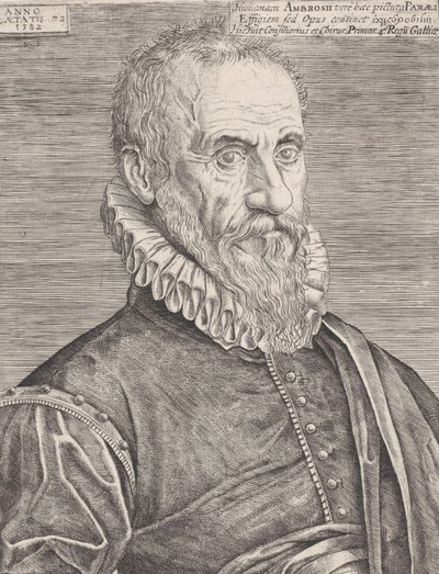 Retrato de Ambroise Paré, el cirujano del rey, 1582 de Etienne Delaune
