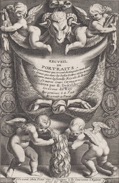 Frontispicio de la Colección de Retratos, 1714-41 de Etienne Desrochers
