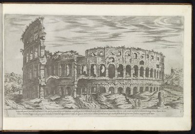 Coliseo de Roma Bouwwerken uit de oudheid (título de la serie) Los vestigios de la antigüedad de Roma recogidos y retratos en perspectiva por Stefano Du Perac Parisino (título de serie sobre objeto) de Etienne Duperac