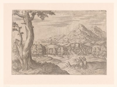 Paisaje con dos jinetes de Etienne Duperac