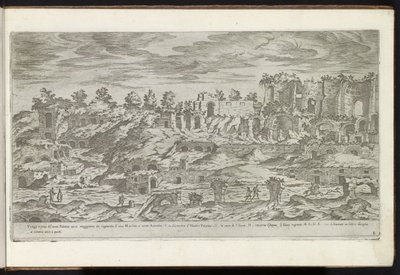 Palacio de Roma Bouwwerken uit de oudheid (título de la serie) Los vestigios de la antigüedad en Roma recogidos y retratados en perspectiva por Stefano Du Perac Parisino (título de serie sobre objeto) de Etienne Duperac