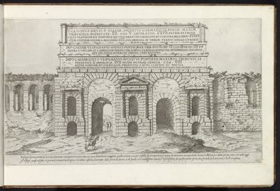 Porta Maggiore de Roma Bouwwerken uit de oudheid (título de la serie) Los vestigios de la antigüedad de Roma recogidos y retratos en perspectiva por Stefano Du Perac Parisino (título de serie sobre objeto) de Etienne Duperac