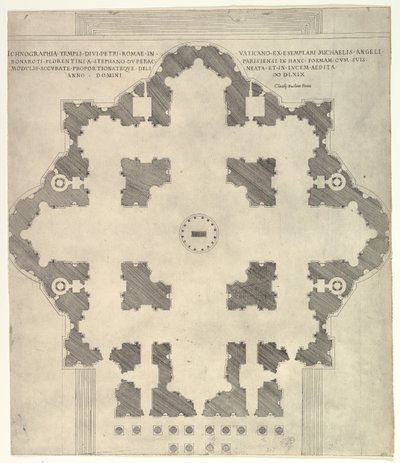 Speculum Romanae Magnificentiae: Plano de San Pedro de Etienne Duperac