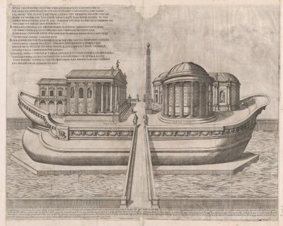 Speculum Romanae Magnificentiae: Templos en la Isla de Tíber, 1582 de Etienne Duperac