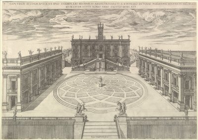Speculum Romanae Magnificentiae: Vista del Capitolio Romano, 1569 de Etienne Duperac