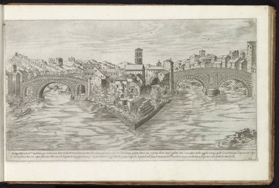 Tibereilandia y Roma Bouwwerken uit de oudheid (título de la serie) Los vestigios de la antigüedad en Roma recogidos y retratados en perspectiva por Stefano Du Perac Parisino (título de serie sobre objeto) de Etienne Duperac