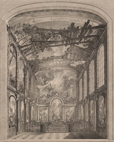 Vista interior de los Enfants Trouvés, 1759 de Etienne Fessard