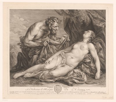 Júpiter en Antiope Júpiter y Antíope (título sobre el objeto) de Etienne Fessard