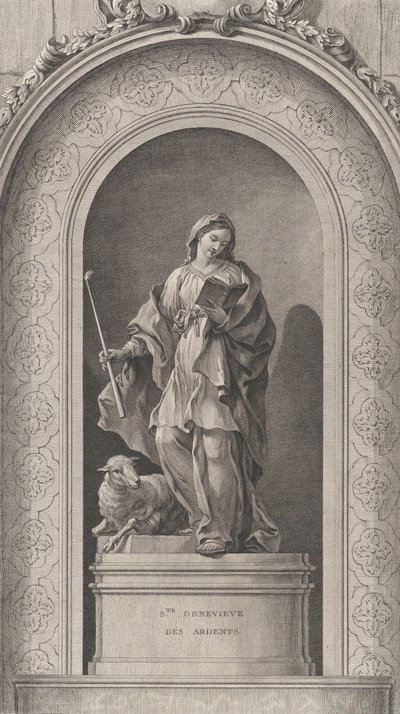 La Capilla de los Enfants-Trouvés en París: Santa Genoveva de los Ardientes, 1757 de Etienne Fessard