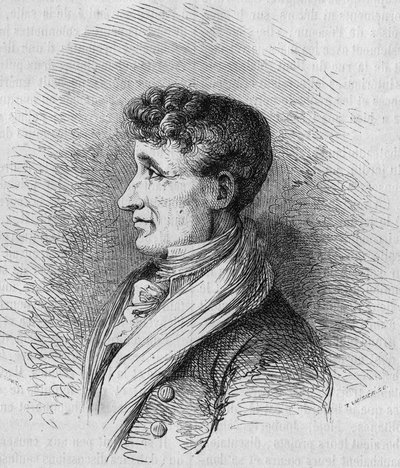 Retrato de Joseph Joubert (1754-1824), escritor francés. Grabado por Bocour en 