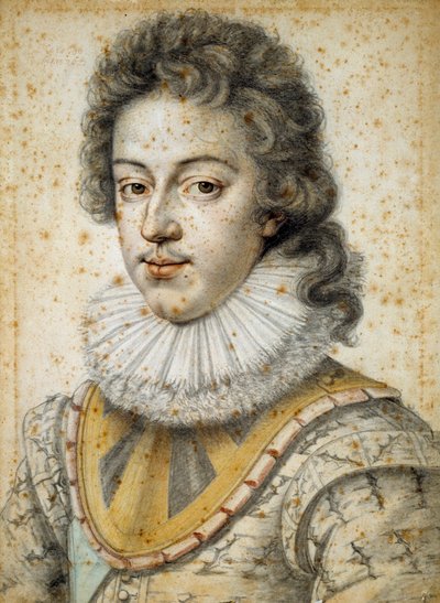 Retrato de Luis XIII tiene 21 años (1601 - 1643). Pintura de Etienne Dumonstier II (1520-1603) de Etienne II Dumonstier