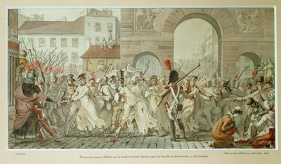 Después de la batalla de Montmirail ... (grabado) de Etienne Jean Delecluze