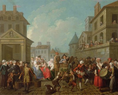 Carnaval callejero en París, 1757 de Étienne Jeaurat