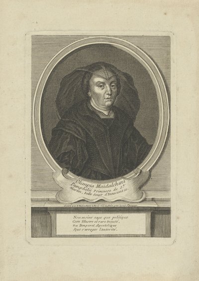 Retrato de Olimpia Maidalchini Pamphilj 1591-1657, alrededor de 1700 de Etienne Jehandier Desrochers