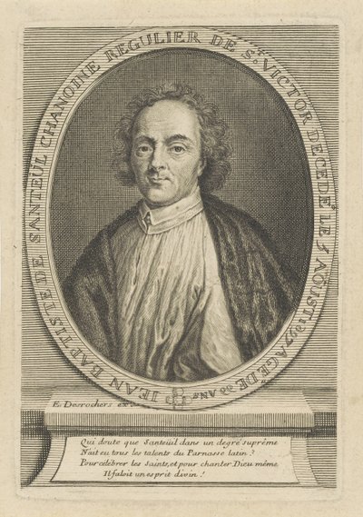 Retrato del poeta Jean-Baptiste de Santeul 1630-1697, alrededor de 1700 de Etienne Jehandier Desrochers