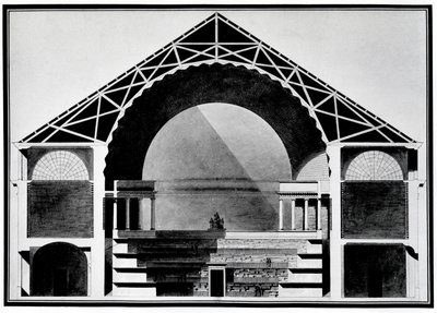 Diseño para la Biblioteca Real de Francia (litografía). de Etienne Louis Boullee
