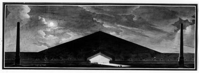 Monumento funerario “caracterizando el género de la arquitectura de sombras” - E.L. Boullée. de Etienne Louis Boullee