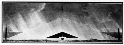 Monumento funerario “caracterizando el género de la arquitectura de sombras” - E.L. Boullée. de Etienne Louis Boullee