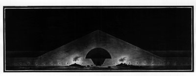 Monumento funerario "caracterizando el tipo de arquitectura enterrada" - E.L. Boullée de Etienne Louis Boullee