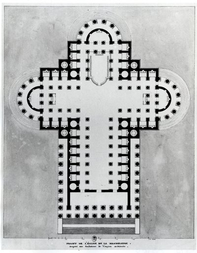 Proyecto para la Iglesia de la Madeleine. Arquitectura de Etienne Louis Boullee de Etienne Louis Boullee