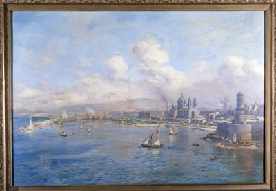 La cuenca de la Joliette y los nuevos puertos de Marsella Pintura de Etienne Martin (1856-1945). Academia de Marsella de Etienne Philippe Martin